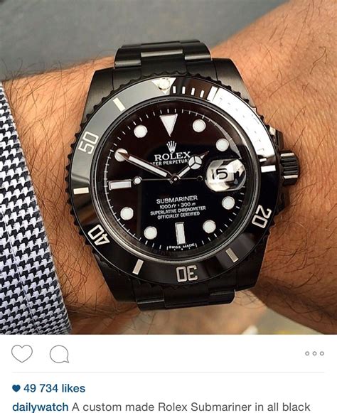 rolex watch submariner black|rolex submariner all black price.